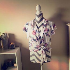 White floral blouse